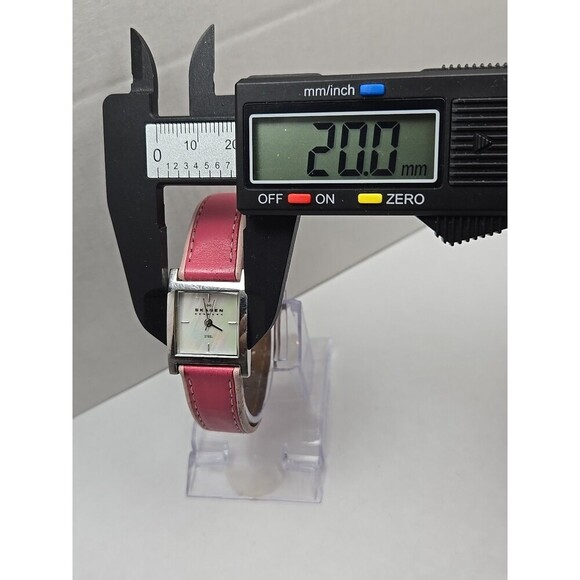 Skagen 528SSLP Women Square Watch Pearl Pink Leather Stainless Steel New Battery - Picture 5 of 12